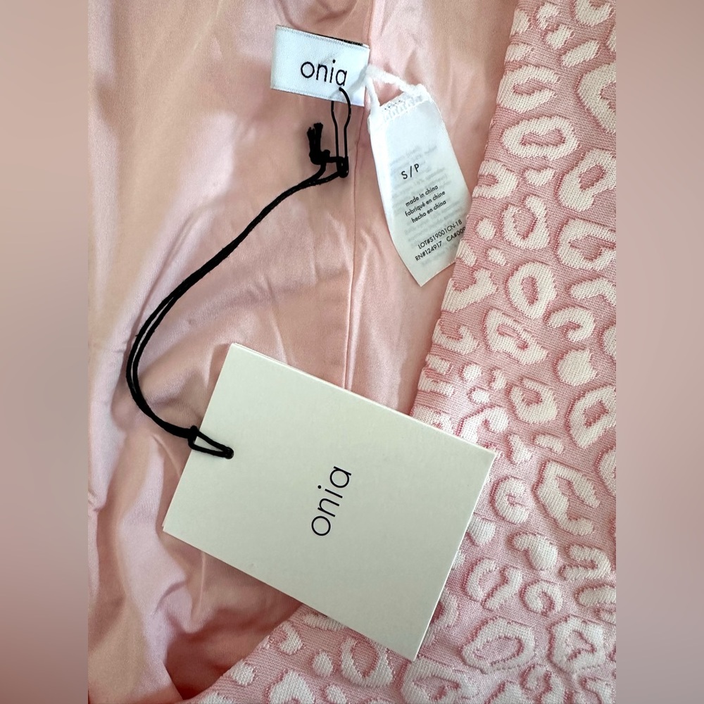 [NEW WITH TAGS] ONIA Bathing Suit, Pink/ White Leopard S - Picture 4 of 4